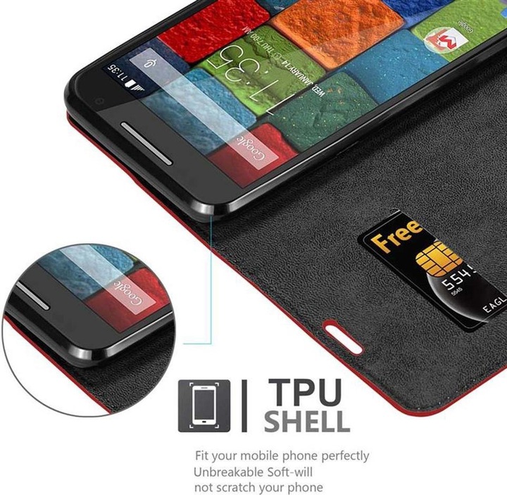 Actual product image Cadorabo Book Invisible Magnet Cover (Motorola Moto X2)