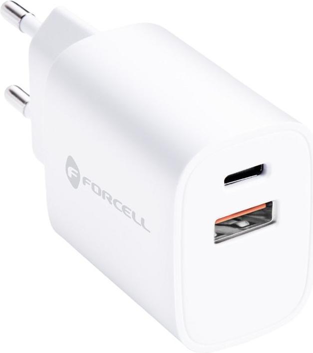Actual product image Forcell Adapter F-ENERGY TFK-TC-35WPD travel charger Type C + USB A PD QC4.0 3A 35W white (35 W)