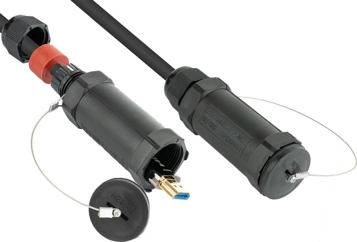 Produktbild Python AOC Hybrid High-Speed HDMI 2.0b, stahlarmiert, 4K @60Hz, 18 GBit/s, schwarz, 50m, Series (50 m, HDMI)