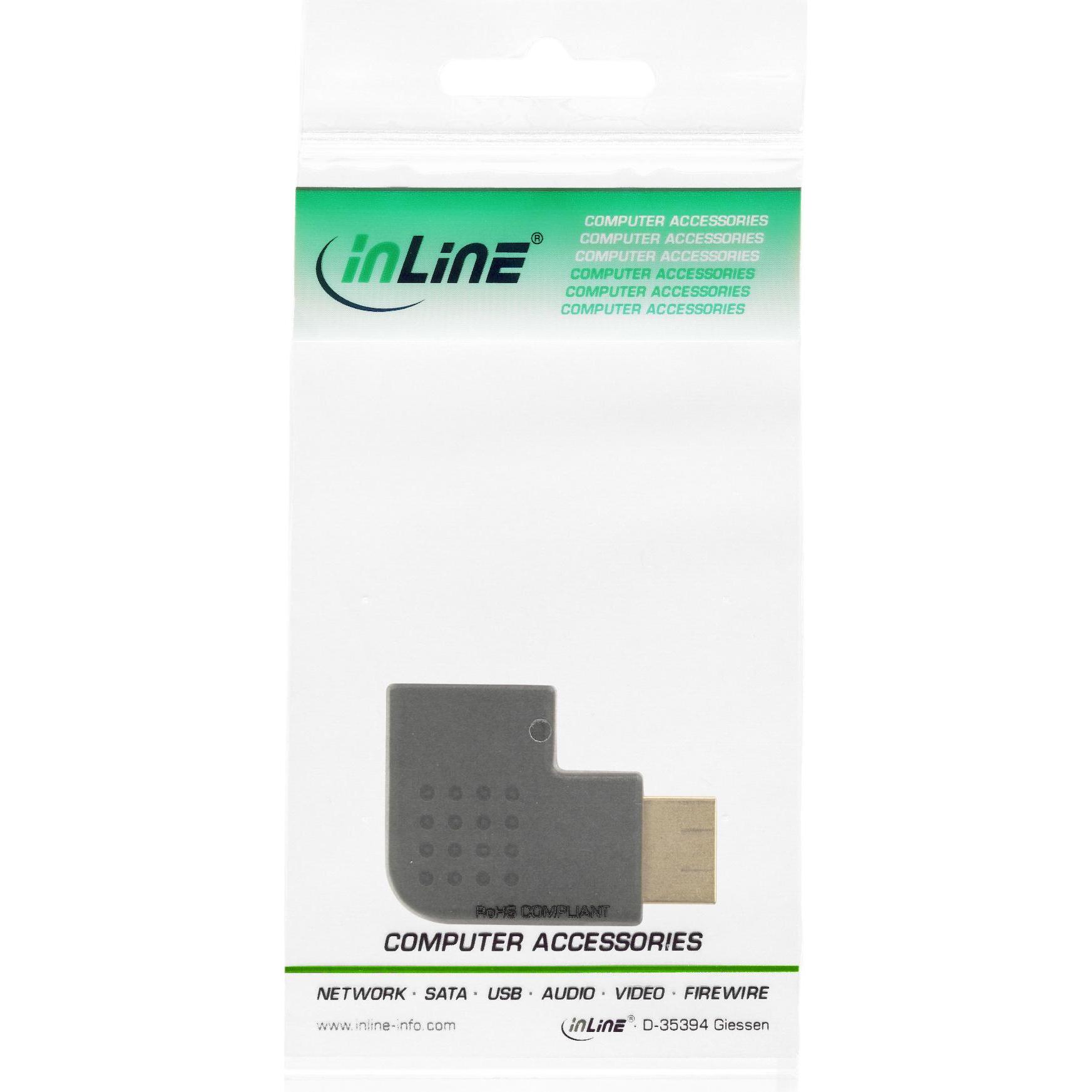 Thumbnail - InLine HDMI Adapter (HDMI, 11.50 cm), Data + Video Adapter, Schwarz