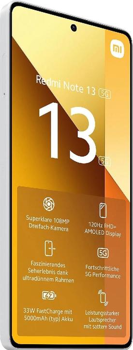Actual product image Xiaomi Redmi Note 13 5G (256 GB, Arctic White, 6.67", Hybrid Dual SIM, 5G)