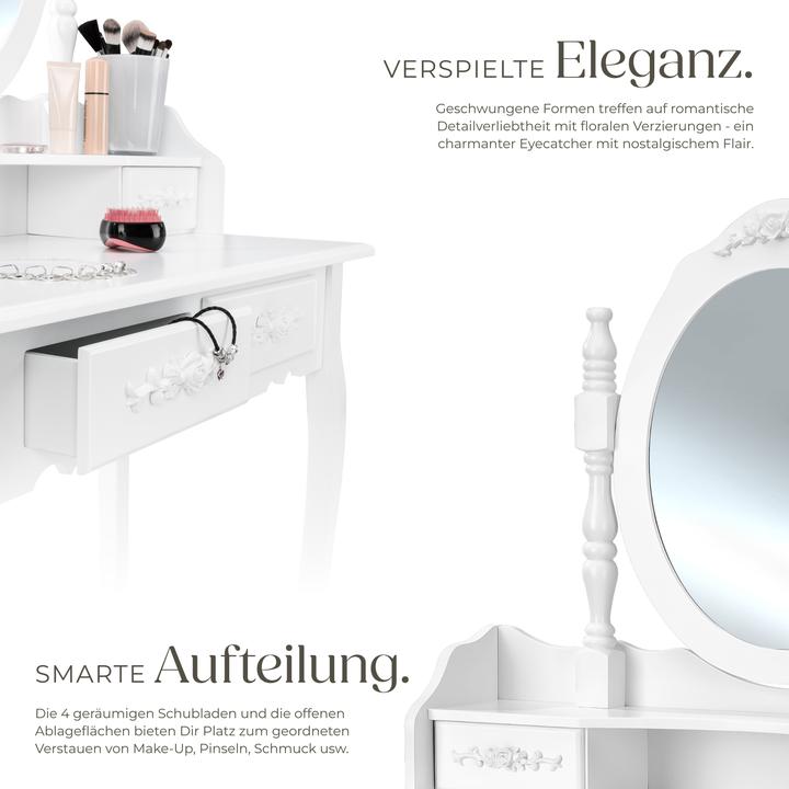 Produktbild tectake Schminktisch (40 x 40 x 143 cm)