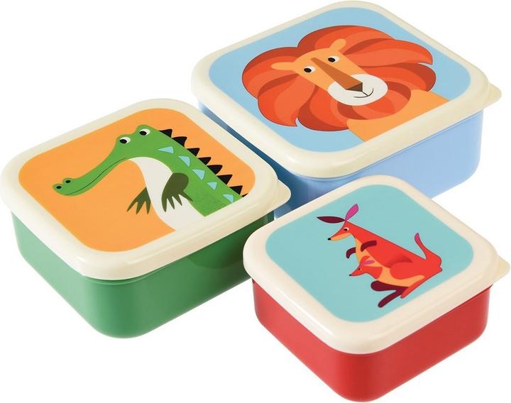 Image du produit Rex London Set de 3 boîtes à goûter, "Colorful Creatures".
