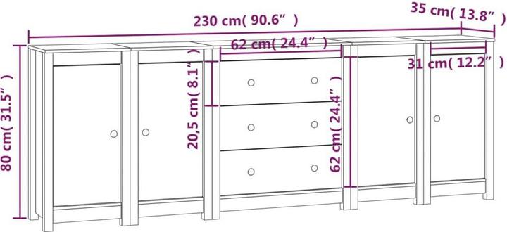 Image du produit vidaXL Mordechai (230 x 35 x 80 cm)