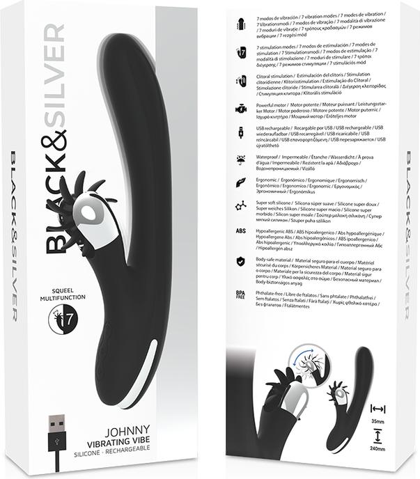 Actual product image Black&Silver Bunny Johnny Vibrating Vibe