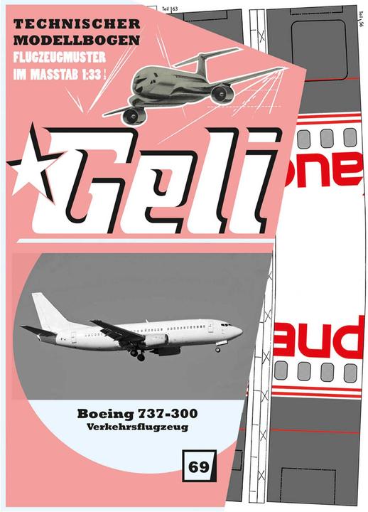 Produktbild Geli boeing 737 # 69 kartonmodell