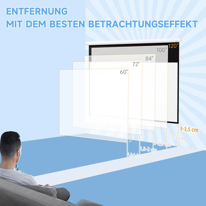 Produktbild Homcom Beamer Leinwand Kunststoff, Metall Weiss (120", 16:9)