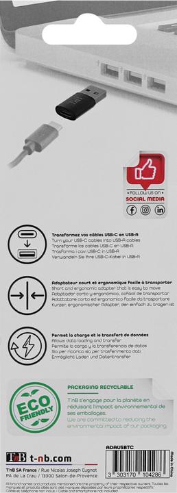 Produktbild T'nB USB-A/USB-C Adapter (USB 3.0, 18 W)
