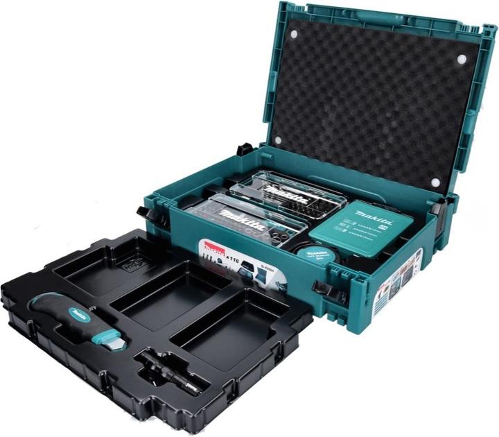 Produktbild Makita Set Bits + Bohrer im MAKPAC Koffer (Innensechskant, Kreuz Phillips PH, Kreuz Pozidriv PZ)
