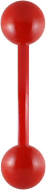 Image du produit Star Piercing Micro Banane Fire Red avec boule (sans laiton, Acier chirurgical 316L)