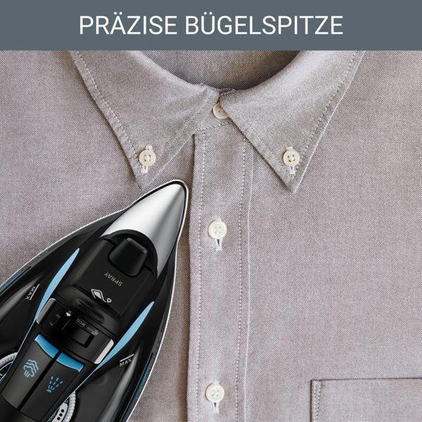 Produktbild Rowenta DW5310 Dampfbügeleisen Microsteam 400 HD Laser 2700 W Schwarz, Blau (2700 W, 180 g/min)