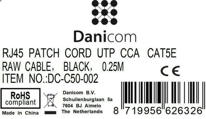 Produktbild Dsit CAT 5e Netzwerkkabel U/UTP (U/UTP, UTP, CAT5e, 0.25 m)