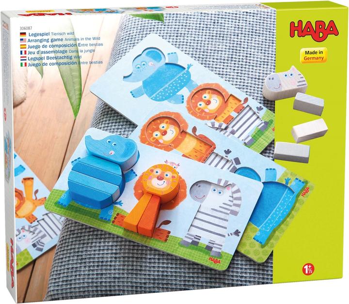 Actual product image Haba Legespiel animal wild (German, French, Italian, English)