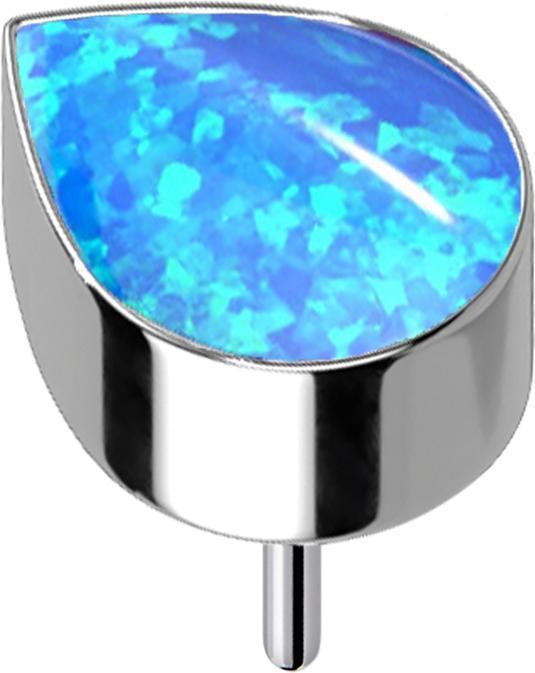Actual product image Star Piercing Threadless silver with drop opal blue (without brass, Titanium)