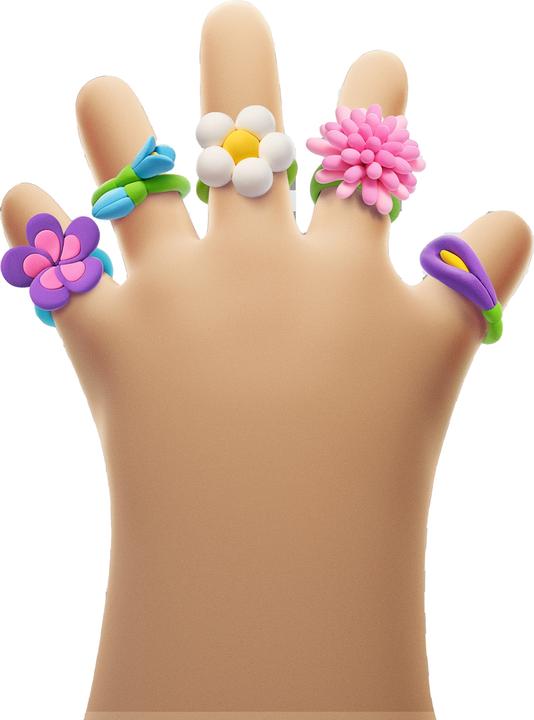 Produktbild TM Toys Hey Clay Bijou Blumen Ringe, d/e