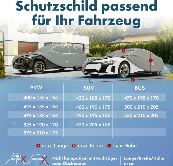 Produktbild Walser PKW Hagelschutzplane Hybrid UV Protect, Hagelschutzgarage Gröe L