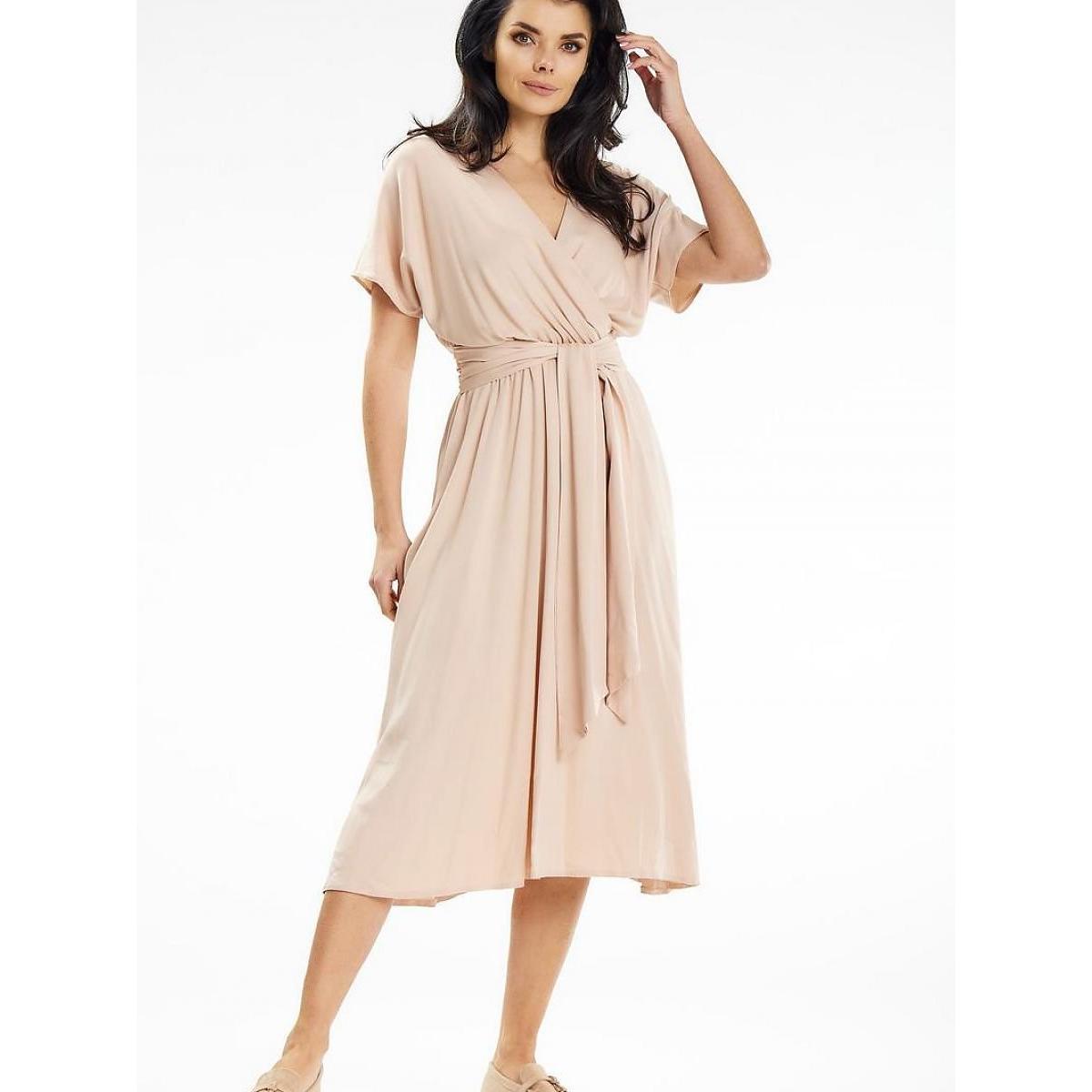 Awama, Damen, Kleider, Alltagskleid model, Beige, (L)
