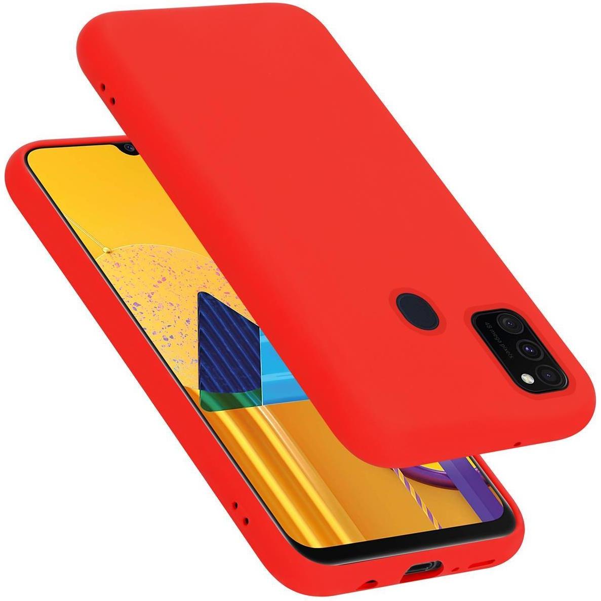Cadorabo TPU Liquid Silicone Case Cover (Samsung Galaxy M30s, Samsung Galaxy M21), Smartphone Hülle, Rot