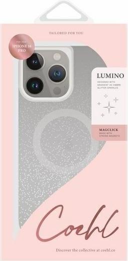 Actual product image Uniq etui Coehl Lumino iPhone 16 Pro 6.3" Magnetic Charging srebrny/sparkling silver (Apple iPhone 16 Pro)