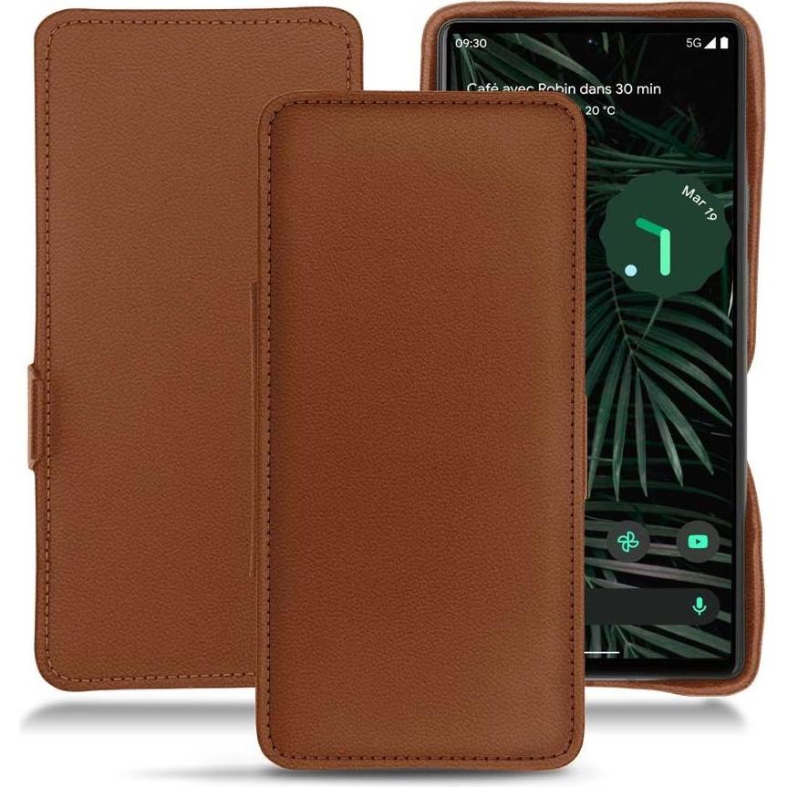 Noreve Lederschutzhülle horizontal (Google Pixel 6 Pro), Smartphone Hülle, Braun