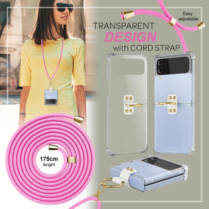 Produktbild Nalia Klare Harte Hülle mit Kette zum Umhängen