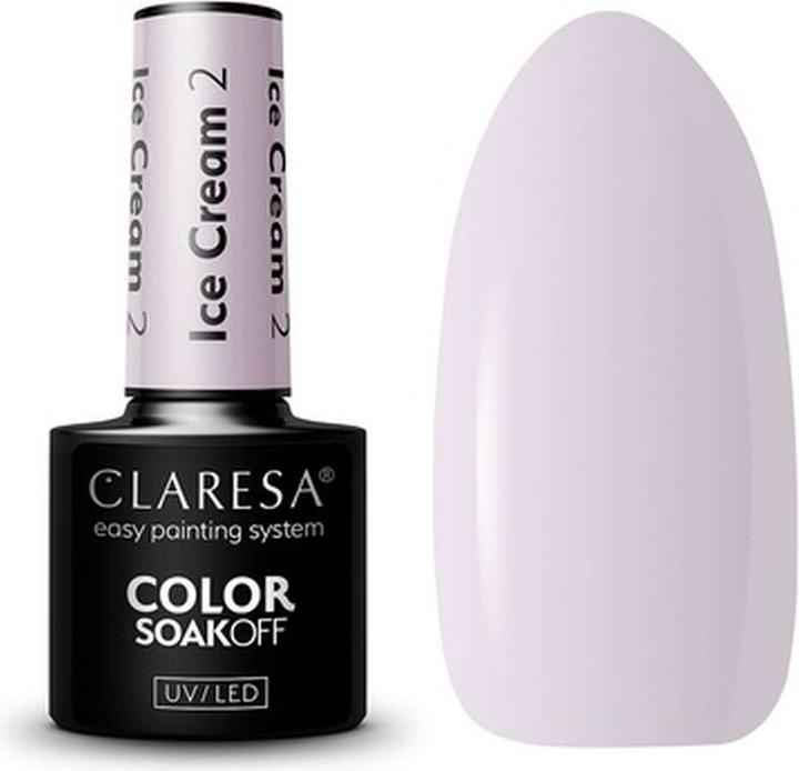 Actual product image Claresa Ice Cream UV Nail Polish 5ml - Pack of 2 (Rose, UV gel varnish)