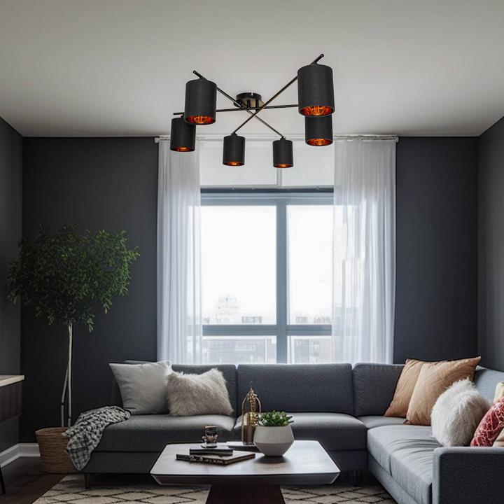 Produktbild Lindby Pellinora Deckenleuchte, schwarz (E14)