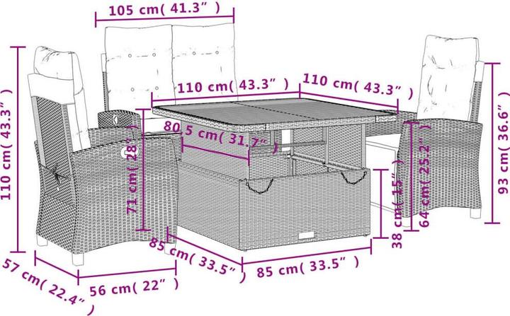 Produktbild vidaXL Garten Essgruppe