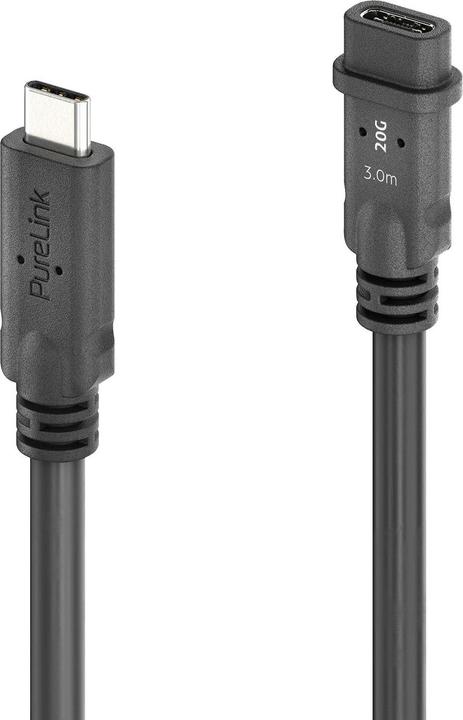 Produktbild Purelink PureInstall MicroX4 - USB4 Gen2 USB-C M/F Verlängerungskabel Passiv 3m (3 m, USB 4.0, 20 W)