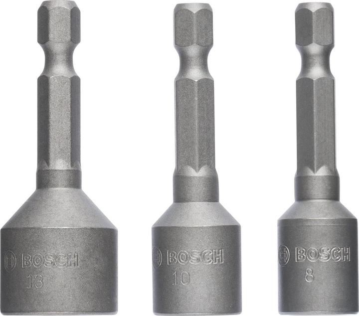 Bosch Professional Zubehör 3-tlg. Steckschlüsselpack, 8/10/13 mm