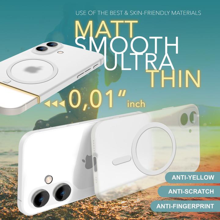 Immagine prodotto Nalia Custodia rigida estremamente sottile da 0,3 mm con MagSafe, copertura opaca (Apple iPhone 16 Plus)