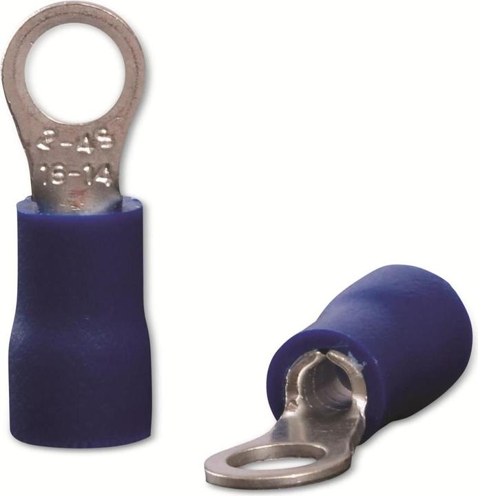 Quadrios 22C446 Ring cable lug Cross-section (max.)=2.5 mm² Hole-Ø=4.3 mm Partially insulated Blue 1 set