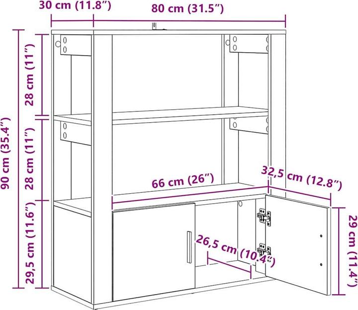 Actual product image vidaXL Sideboard (30 x 80 x 90 cm)