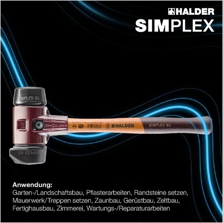 Produktbild Halder SIMPLEX-Schonhammer mit TE-Gehäuse und Holzstiel