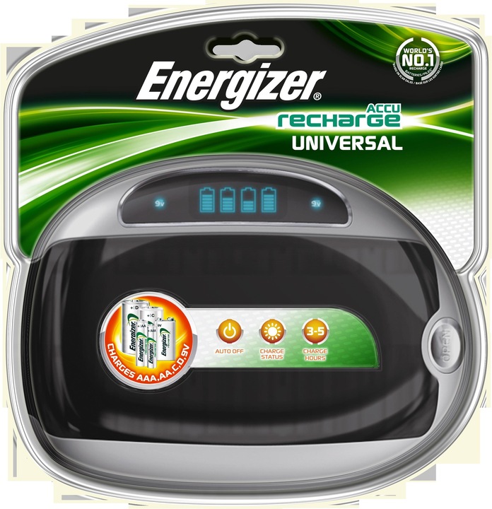 Energizer Chargeur universel (1 pcs, D, C, AAA, AA, Chargeurs sans batterie)