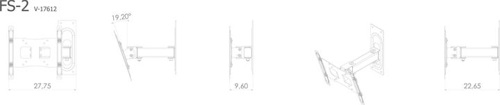 Actual product image VCM TV VESA wall mount tilt swivel FS2 (Wall, 37", 15 kg)