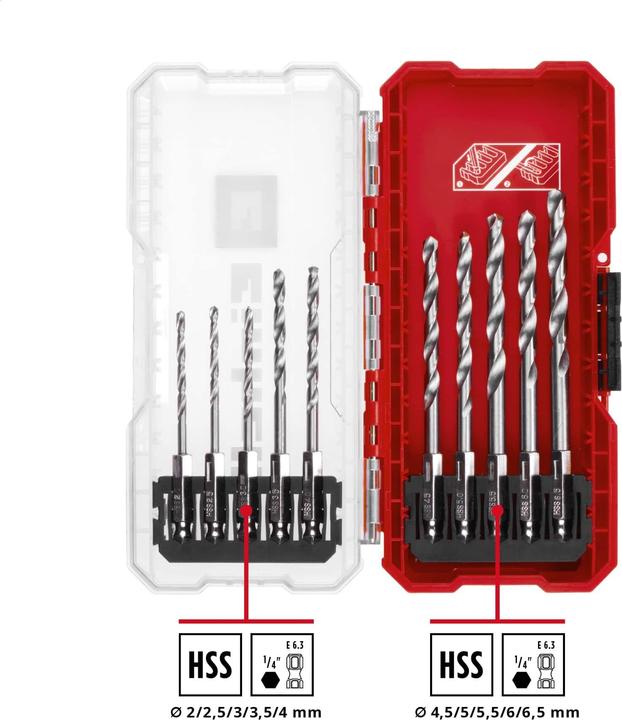 Actual product image Einhell 108723 Metal twist drill set 10 pieces 2 mm, 2.5 mm, 3 mm, 3.5 mm, 4 m (2 mm, 2.5 mm, 3 mm, 6.5 mm, 3.5 mm, 4 mm, 4.5 mm, 5 mm, 5.5 mm, 6 mm)