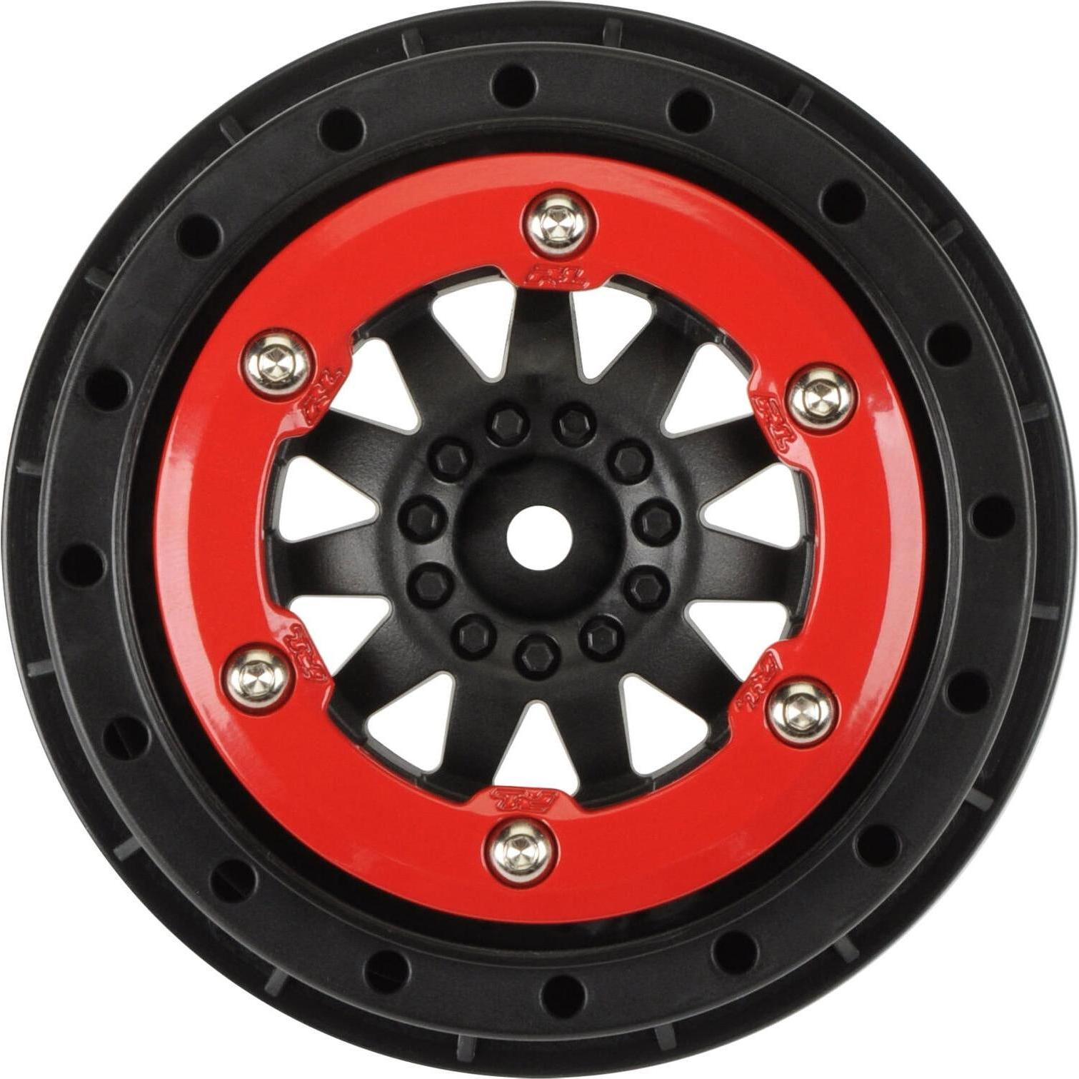 Pro-Line F-11 2.2/3.0 Bead-Loc rosso/nero Cerchio