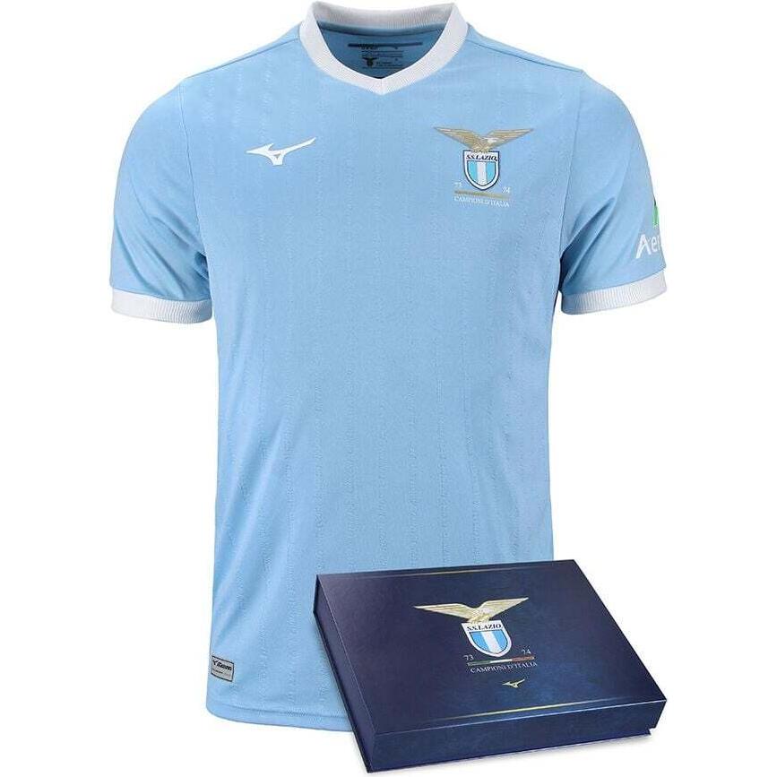Mizuno, Herren, Sportshirt, trikot zum 50. geburttag lazio rome (S), Blau, S