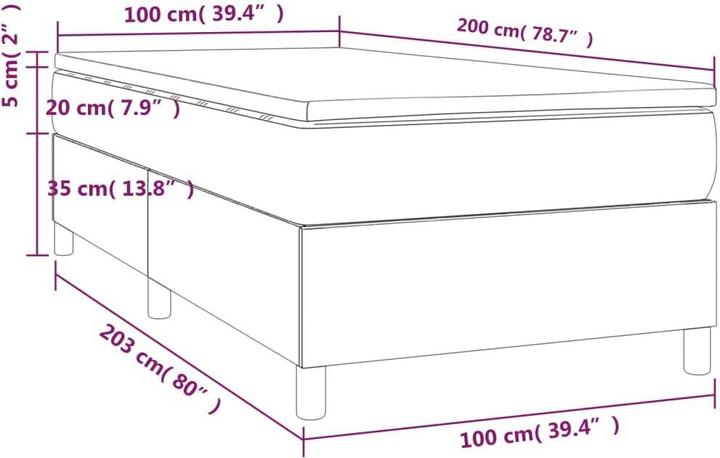 Produktbild vidaXL Boxspringbett (100 x 200 cm)