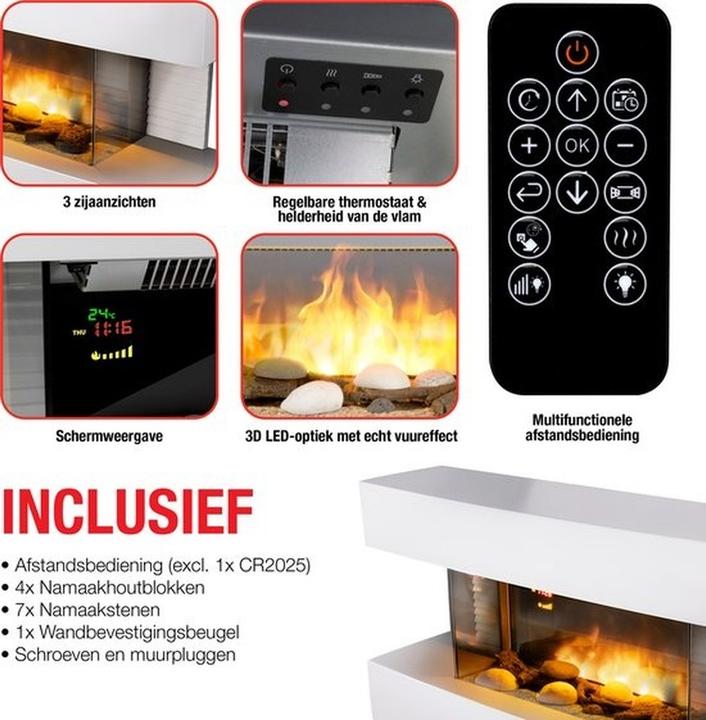 Actual product image Classic Fire Wall fireplace electric