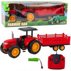 Produktbild Lean Toys Leantoys Traktor mit Anhänger RC rot