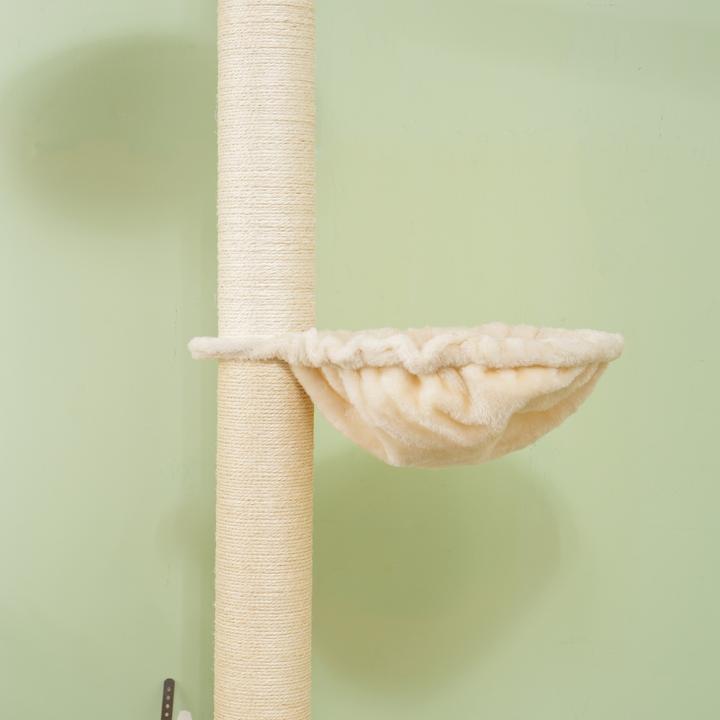 Produktbild PawHut Kratzbaum Spanplatte (250 cm, Eiche+Cremeweiss)