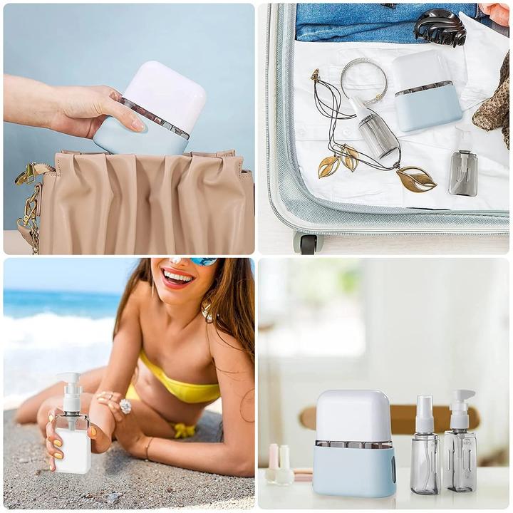 Produktbild Swissdetector Praktisches und elegantes 4-in-1-Reiseflaschen-Set - 50Ml - Beige (Tasche)
