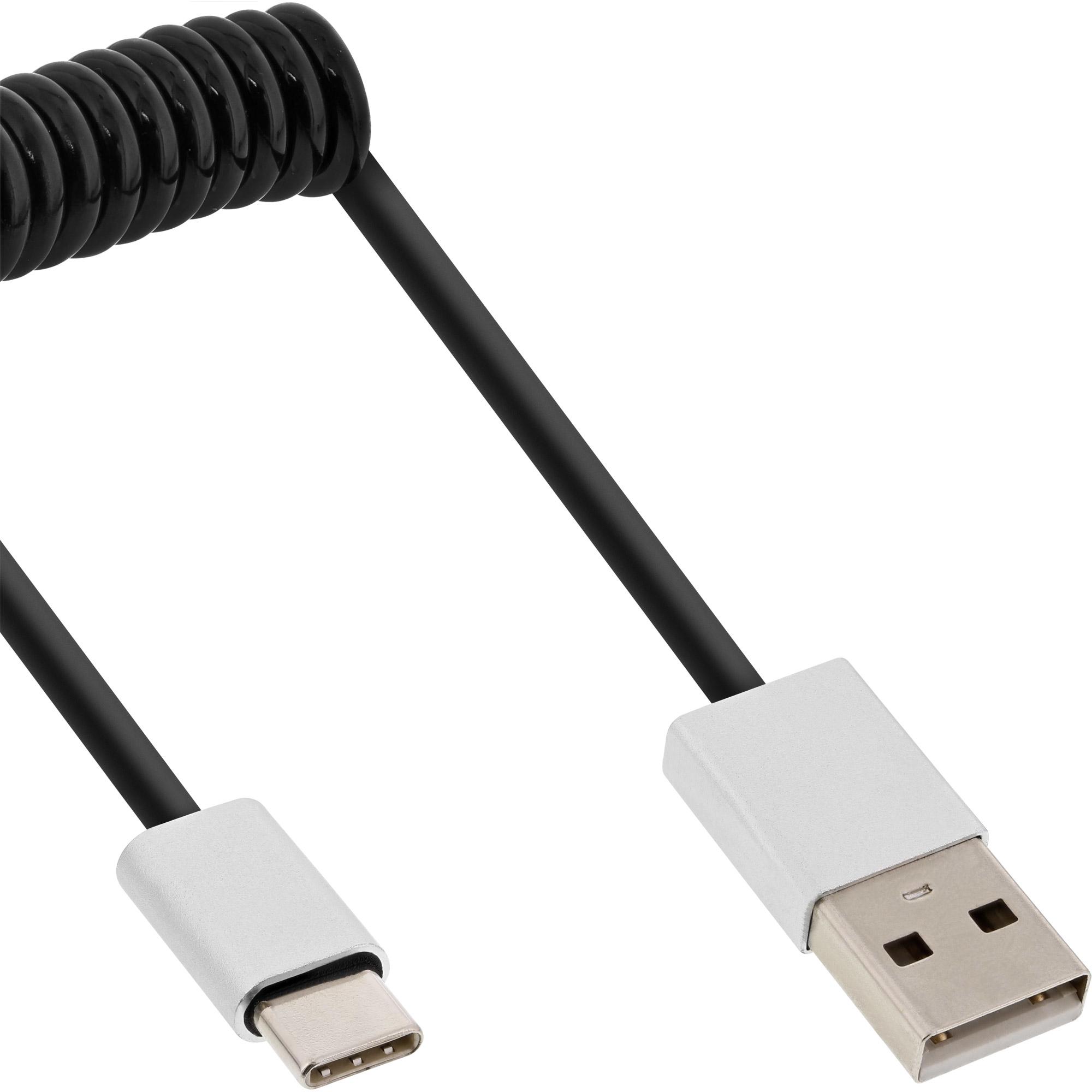 InLine USB 2.0 Spiralkabel (0.50 m, USB 2.0), USB Kabel