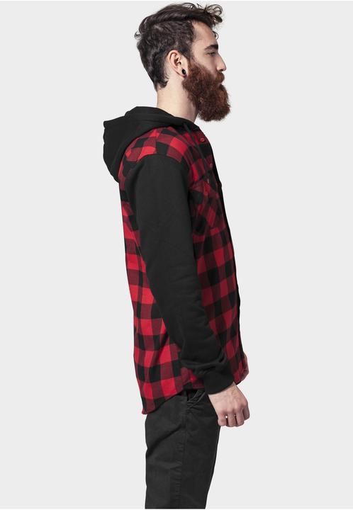 Produktbild Urban Classics Hooded Checked Flanell Sweat Sleeve Shirt (M)