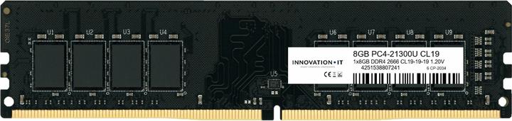 Productafbeelding Innovation IT Zwart 8GB DDR4 2666MHZ DIMM (1 x 8GB, 2666 MHz, DDR4 RAM, DIMM 288 pin)