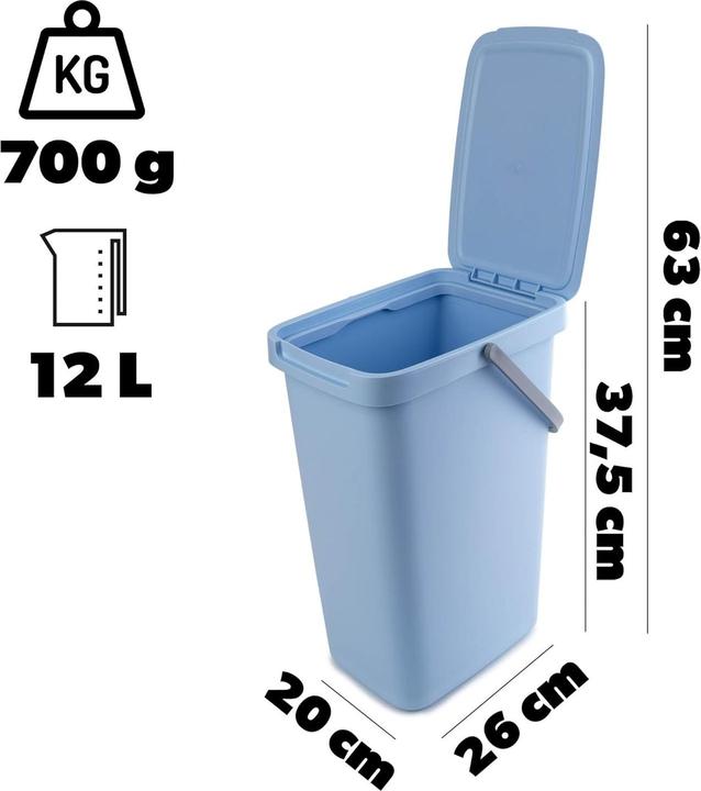 Produktbild Kadax Abfallbehälter mit Deckel und Griff (12 l)