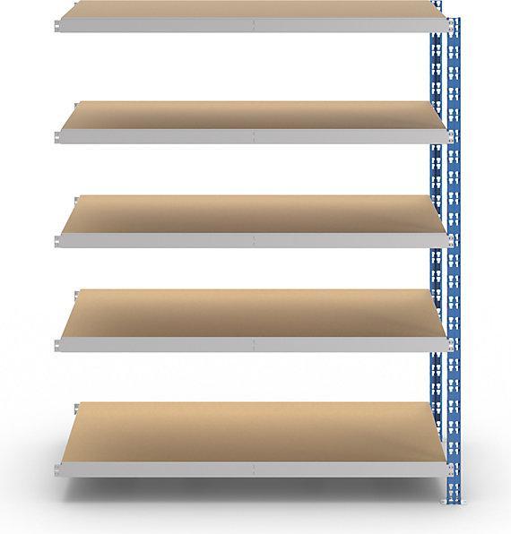 Actual product image eurokraft basic Wide span boltless shelf unit with chipboard shelves, depth 700 mm, extension
