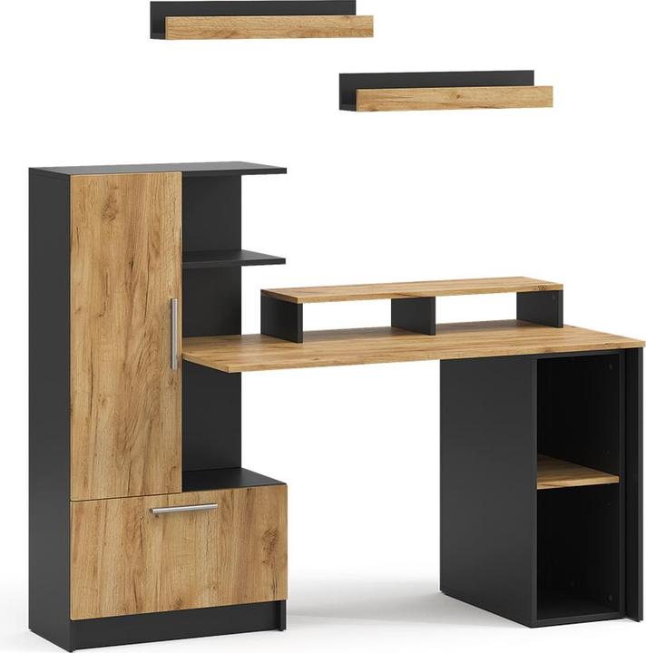 Produktbild Vicco Schreibtisch Tomy, Anthrazit/Goldkraft Eiche, 150 x 59 cm 5er Set